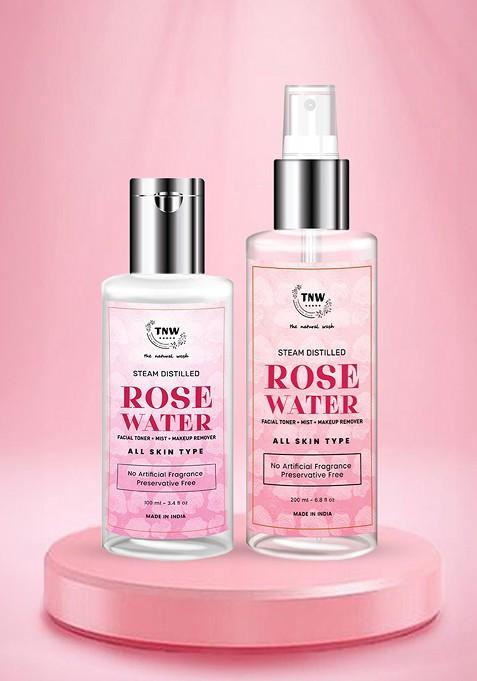 Tnw The Natural Wash Set Of 2 Rose Water Skin Face Toner Make Up Remover 100Ml 200Ml