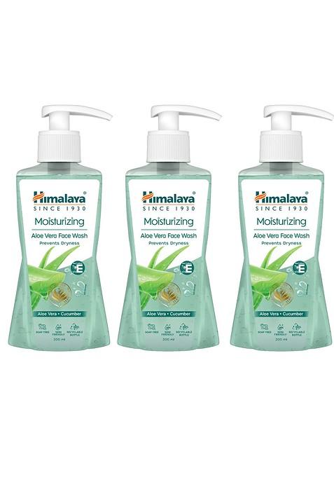 Himalaya Set Of 3 Moisturizing Aloe Vera Face Wash 200 Ml Each