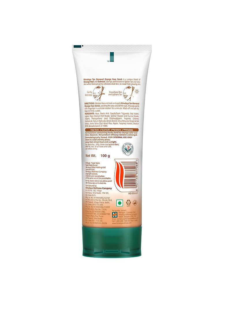 Himalaya Set Of 2 Tan Removal Orange Face Wash With Honey Papaya 100 Ml Each - Indya