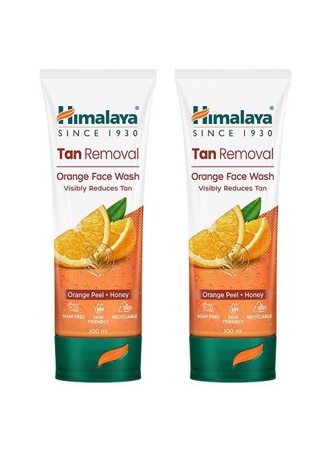 Himalaya Set Of 2 Tan Removal Orange Face Wash With Honey Papaya 100 Ml Each