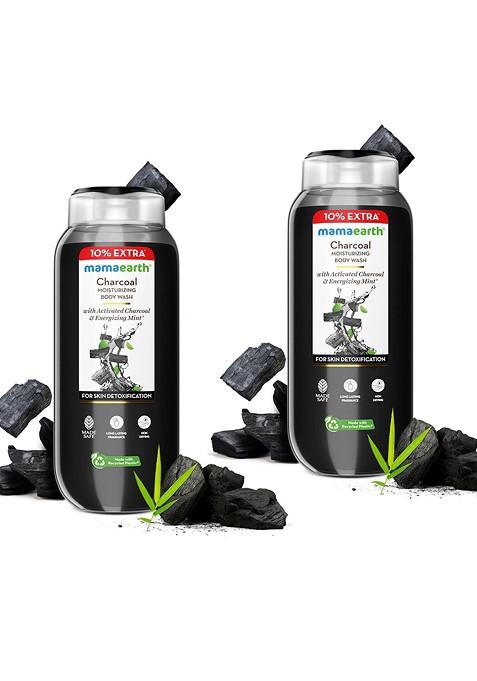Mamaearth 2 Pc Charcoal Moisturizing Body Wash With Energizing Mint Fragrance 275Ml Each
