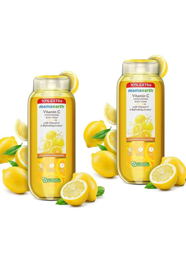 Mamaearth Set Of 2 Vitamin C Moisturizing Body Wash 275 Ml Each - Indya