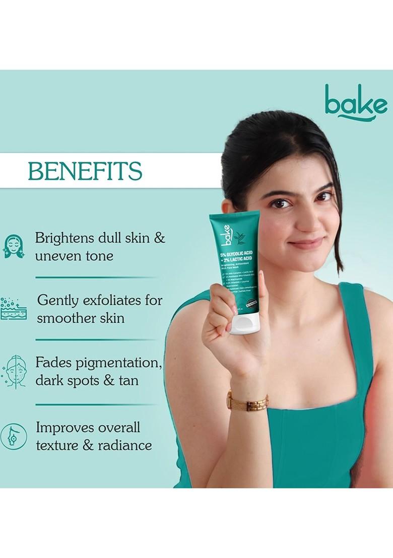Bake 2 Glycolic Acid Aha Brightening Face Wash 100Ml