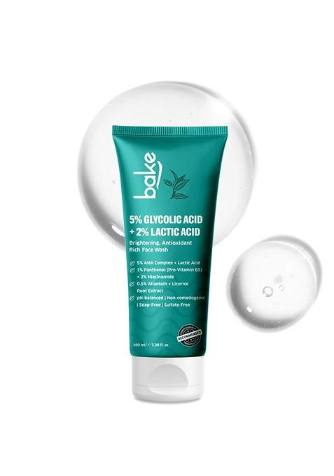 Bake 2 Glycolic Acid Aha Brightening Face Wash 100Ml