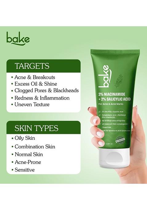 Bake 2 Salicylic Acid 3 Niacinamide Anti Acne Face Wash 100 Ml