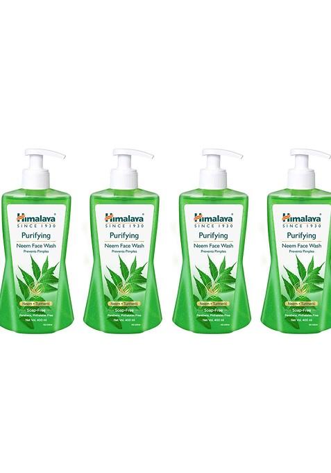 Himalaya Set Of 4 Purifying Neem Face Wash With Turmeric 400Ml Each