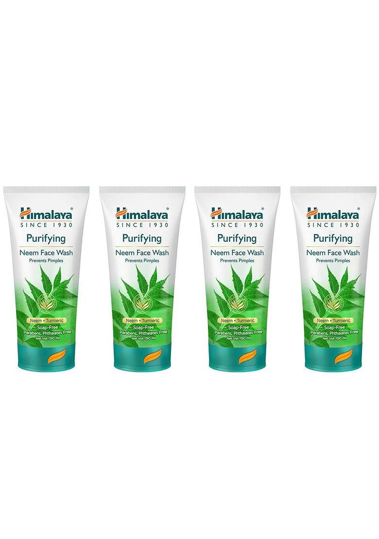 Himalaya Set Of 4 Purifying Neem Face Wash To Prevent Pimple 150 Ml Each - Indya