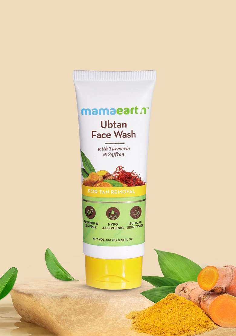 Mamaearth Set Of 2 Ubtan Face Wash With Turmeric Saffron For Tan Removal 100Ml Each - Indya