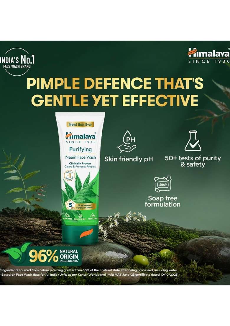 Himalaya 3Pcs Anti Pimple Purifying Neem Face Wash With Turmeric 400Ml Each - Indya