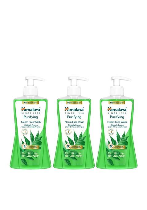 Himalaya 3Pcs Anti Pimple Purifying Neem Face Wash With Turmeric 400Ml Each