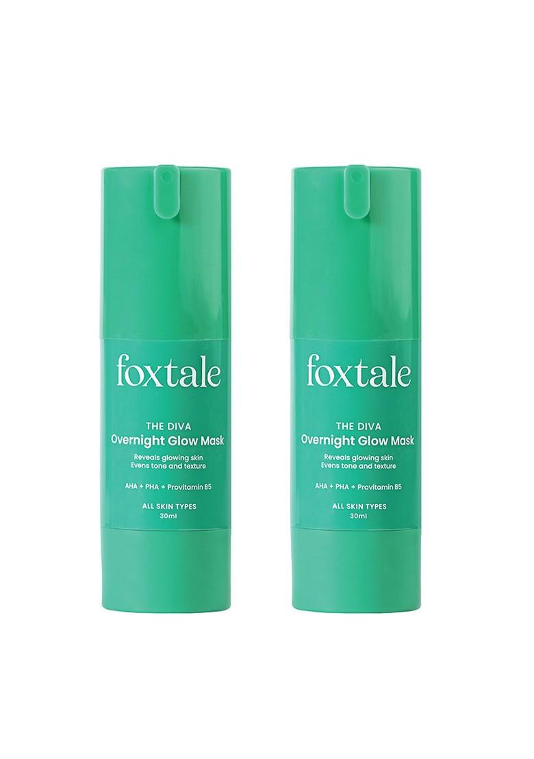 Foxtale Set Of 2 The Diva Overnight Glow Face Mask With Aha Pha 30 Ml Each