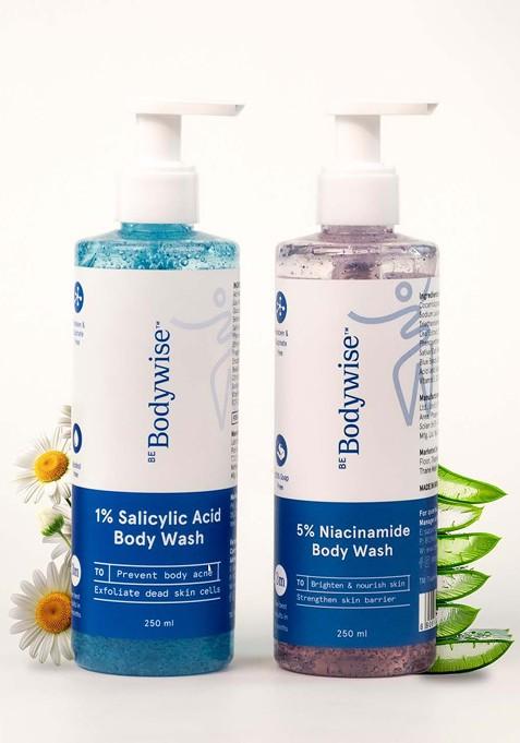 Be Bodywise Set Of 2 Body Wash 1 Salicylic Acid 5 Niacinamide 250Ml Each