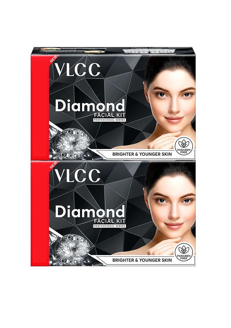 Vlcc 2Pcs Diamond Facial Kit 300G With Free Rose Water Toner Colloidal 100Ml - Indya