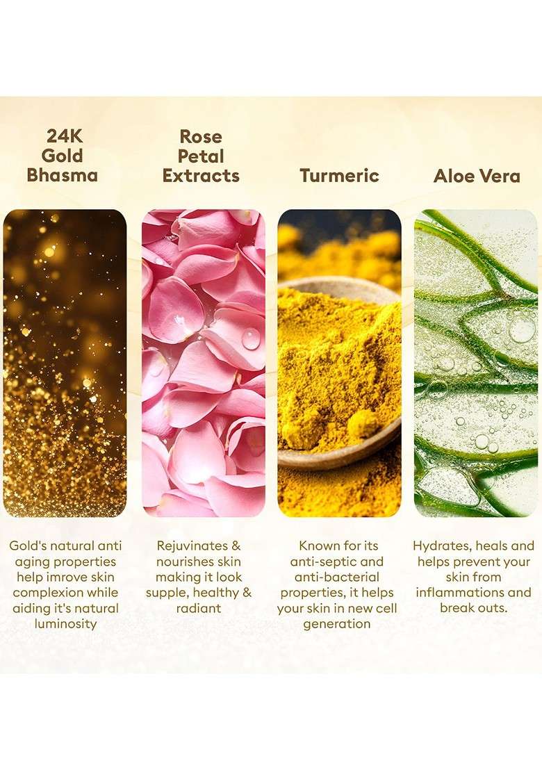 Vlcc Set Of 2 Gold Facial Kit 300G Each With Free Rose Water Toner 100Ml - Indya
