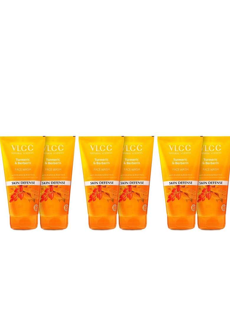 Vlcc Set Of 6 Skin Defense Turmeric Berberis Face Washes 150Ml Each - Indya