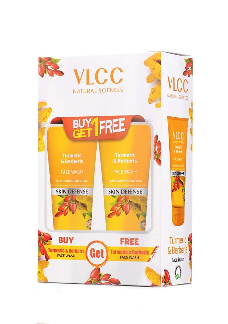 Vlcc Set Of 6 Skin Defense Turmeric Berberis Face Washes 150Ml Each - Indya