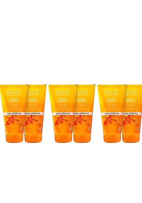 Vlcc Set Of 6 Skin Defense Turmeric Berberis Face Washes 150Ml Each