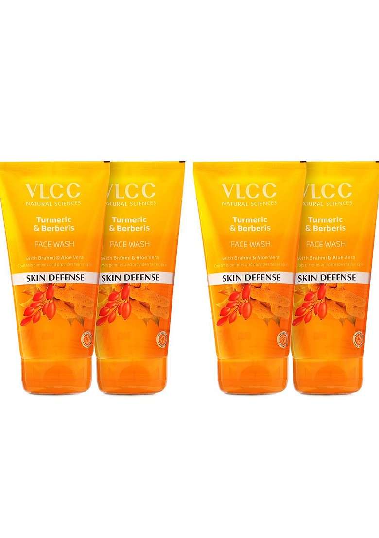 Vlcc Set Of 4 Skin Defense Turmeric Berberis Face Washes 150Ml Each - Indya