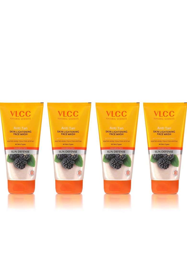 Vlcc Set Of 4 Anti Tan Skin Lightening Face Wash 150G Each - Indya