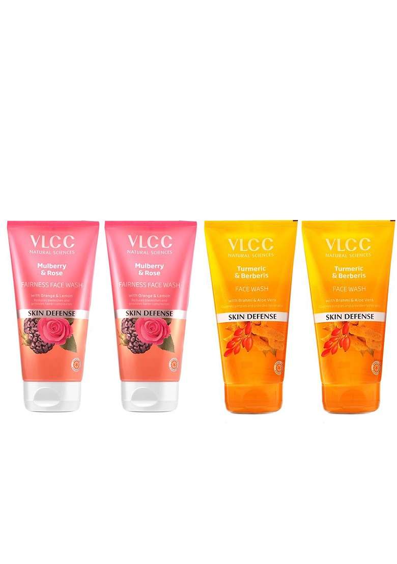 Vlcc 2Pcs Turmeric Face Wash 150Ml Each Mulberry Rose - Indya