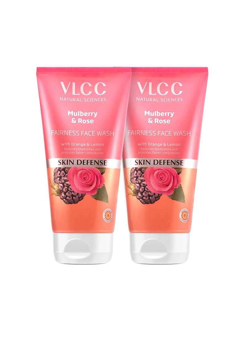 Vlcc Set Of 4 Skin Defense Face Washes 150Ml Each Anti Tan Mulberry Rose - Indya