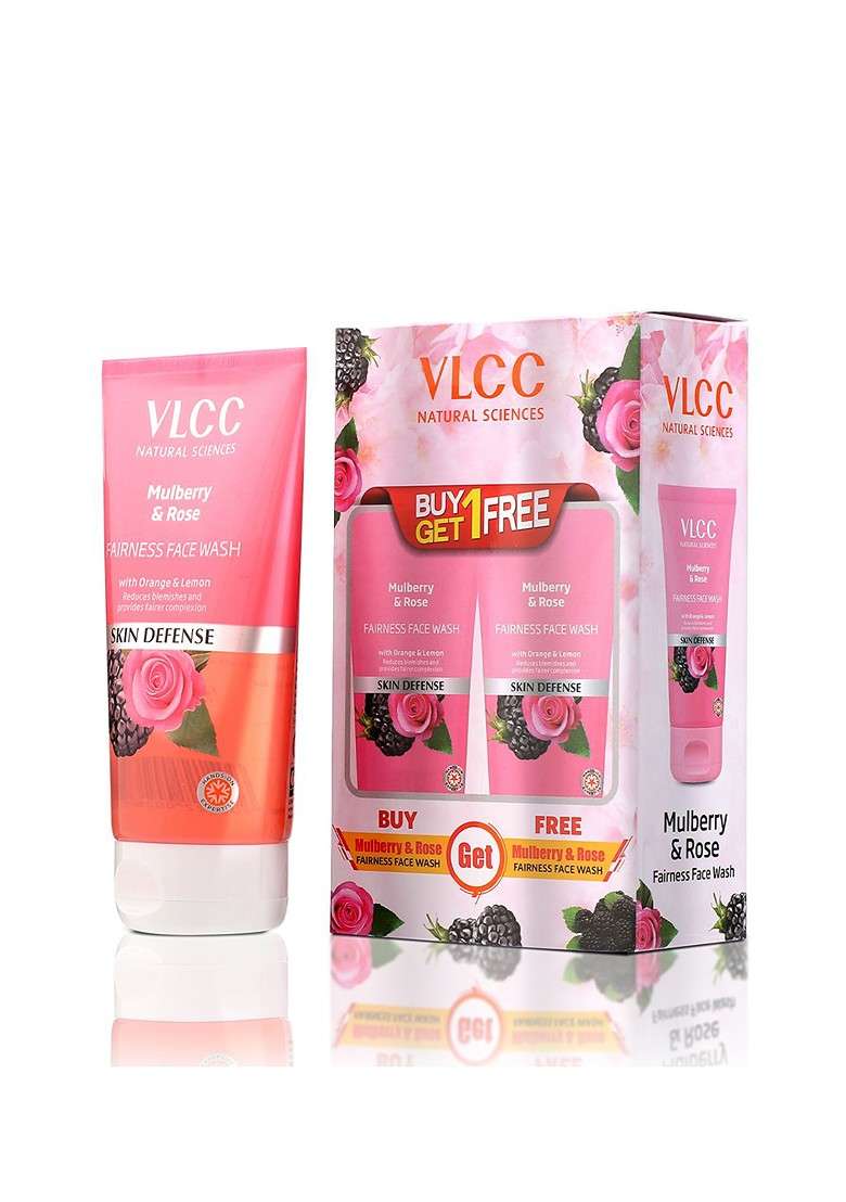 Vlcc Set Of 4 Skin Defense Face Washes 150Ml Each Anti Tan Mulberry Rose - Indya