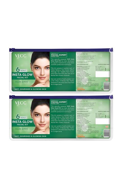 Vlcc Set Of 2 Salon Series Insta Glow Facial Kit With Saffron Berberry For Instant