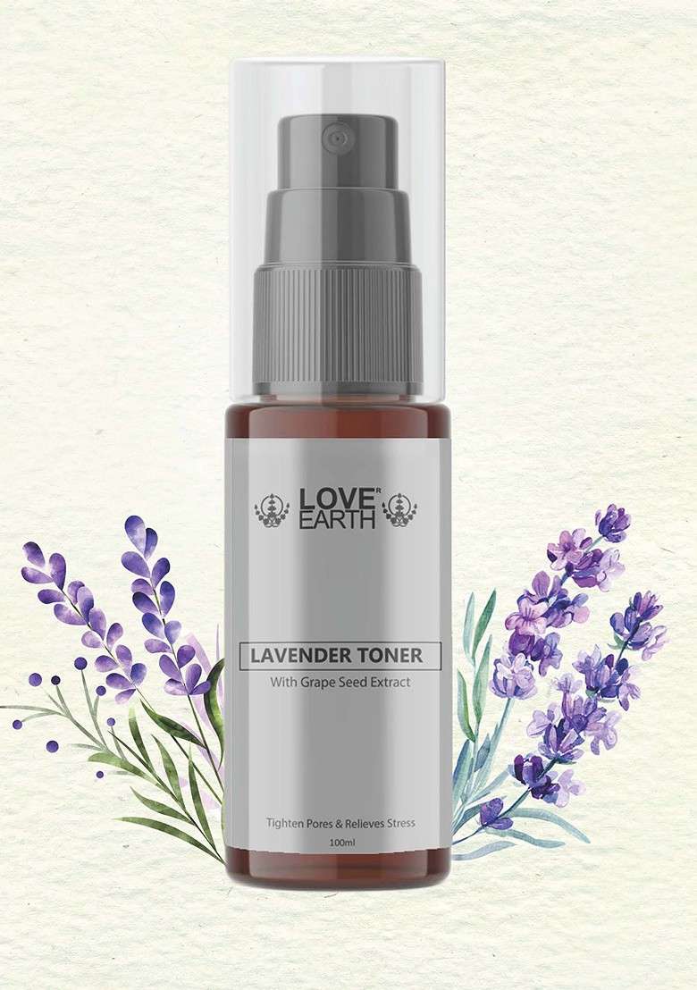Love Earth Set Of 2 Lavender Toner With Grape Seed Extract 100 Ml Each - Indya