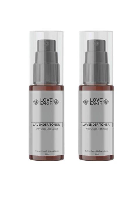 Love Earth Set Of 2 Lavender Toner With Grape Seed Extract 100 Ml Each