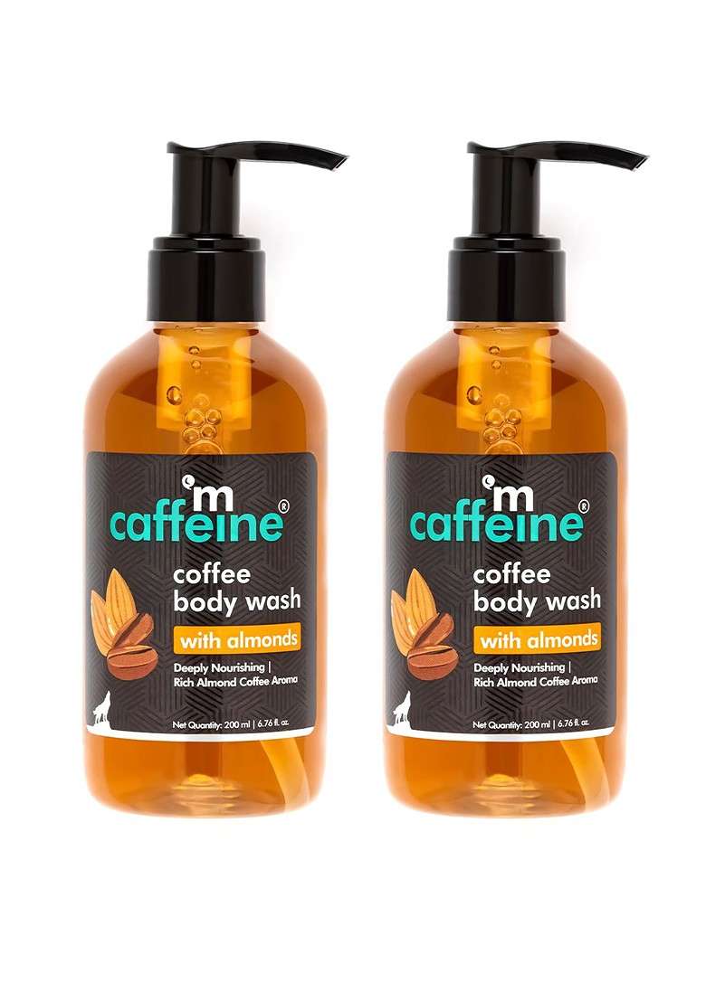 Mcaffeine Set Of 2 Deeply Nourishing Coffee Body Wash With Almonds 200 Ml Each - Indya