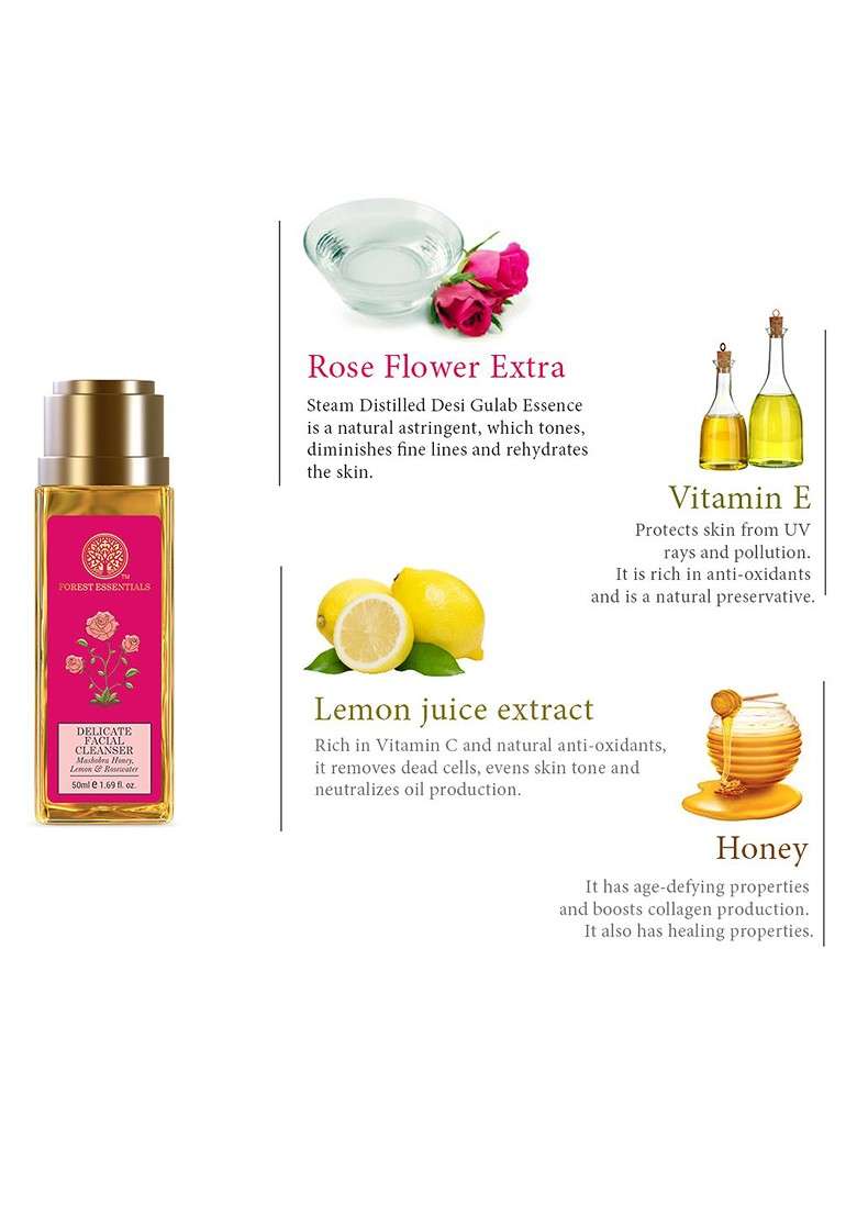Forest Essentials Set Of Mist 50Ml Facial Cleanser Sunscreen Lotion 40Ml - Indya