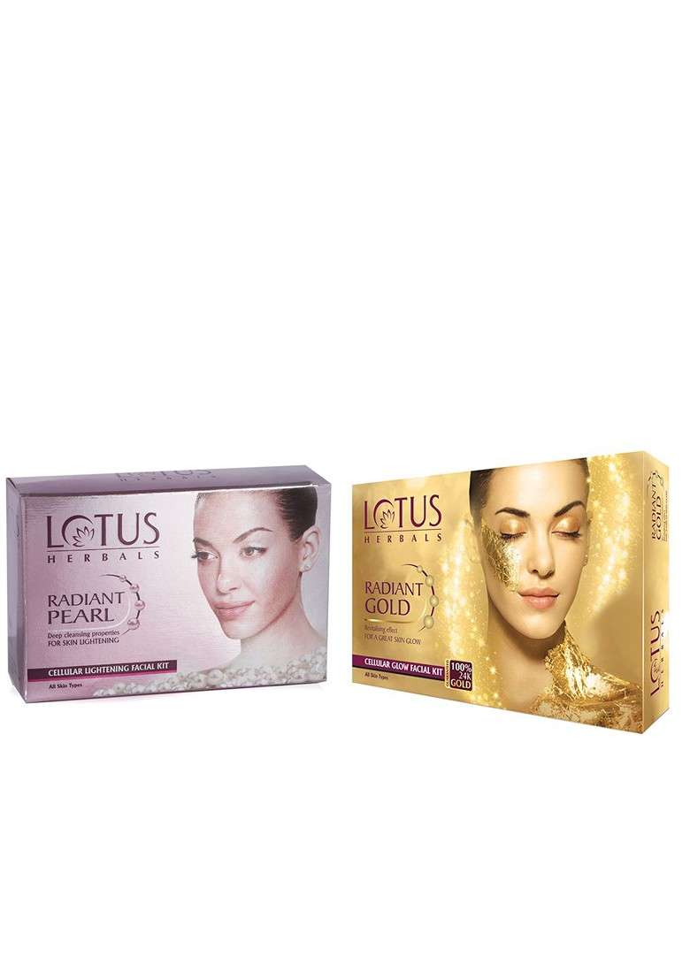 Lotus Herbals Radiant Gold Cellular Glow Pearl Lightening Facial Kit - Indya