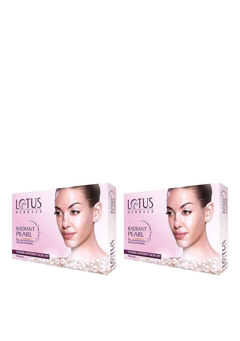 Lotus Herbals Set Of 2 Radiant Pearl Cellular Lightening Facial Kits 4 Each - Indya