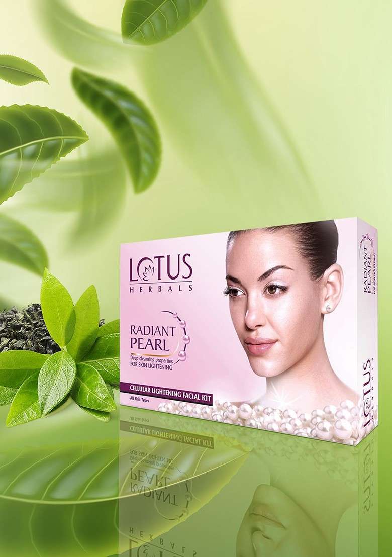 Lotus Herbals Set Of 2 Radiant Pearl Cellular Lightening Facial Kits 4 Each - Indya