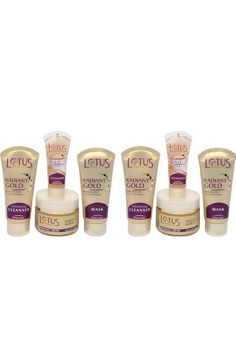 Lotus Herbals Set Of 2 Radiant Gold Cellular Glow Facial Kit
