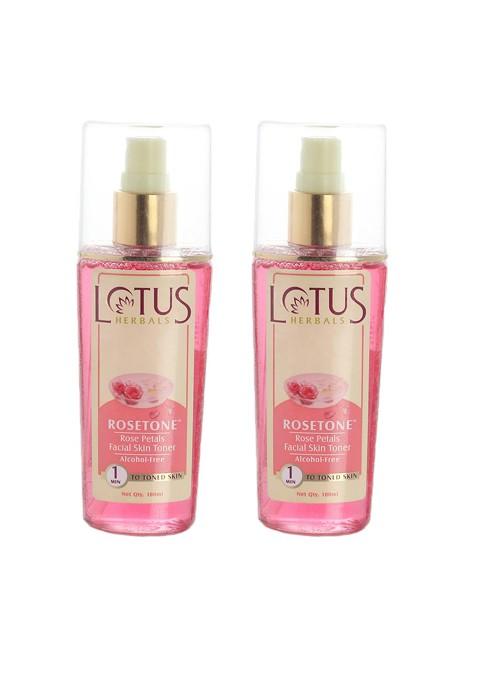 Lotus Herbals Set Of 2 Rosetone Facial Skin Toner With Tulsi Leaves 100Ml Each