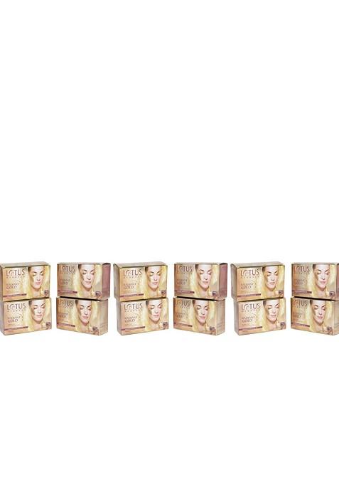 Lotus Herbals Set Of 12 Radiant Gold Cellular Glow Facial Kit