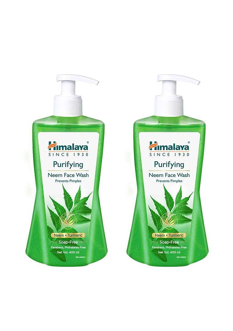Himalaya Set Of 2 Anti Pimple Purifying Neem Face Wash With Turmeric 400 Ml Each - Indya
