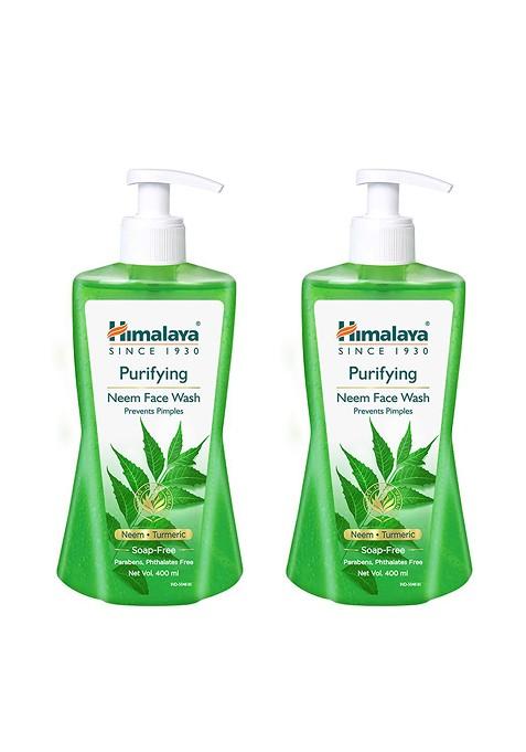 Himalaya Set Of 2 Anti Pimple Purifying Neem Face Wash With Turmeric 400 Ml Each
