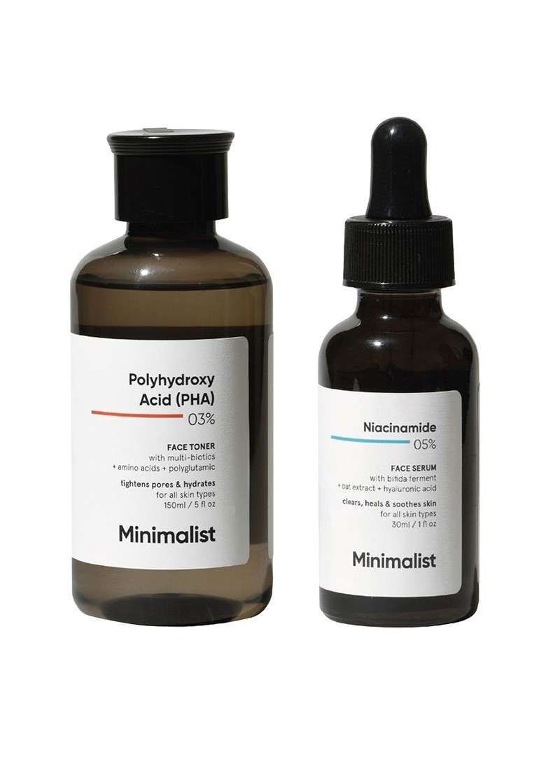 Minimalist Pore Minimizing Duo Pha Face Toner 150 Ml Niacinamide Serum 30 - Indya