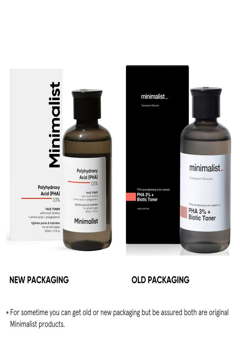 Minimalist Pore Minimizing Duo Pha Face Toner 150 Ml Niacinamide Serum 30 - Indya