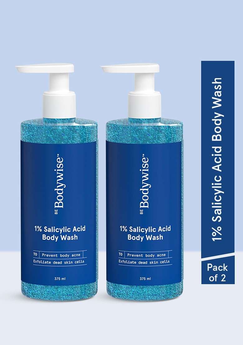 Be Bodywise 1 Salicylic Acid Bodywash Shower Gel Exfoliates Fights Body Acne 375Ml Each - Indya