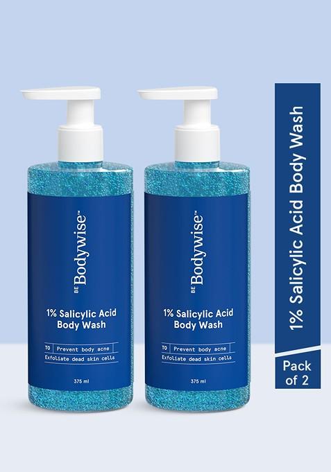 Be Bodywise 1 Salicylic Acid Bodywash Shower Gel Exfoliates Fights Body Acne 375Ml Each