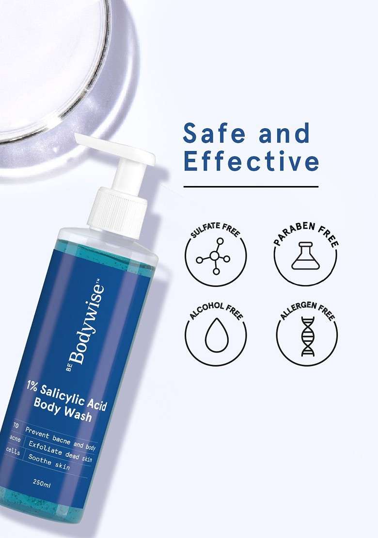 Be Bodywise Salicylic Acid Body Wash Hair Fall Control Shampoo 250 Ml Each - Indya