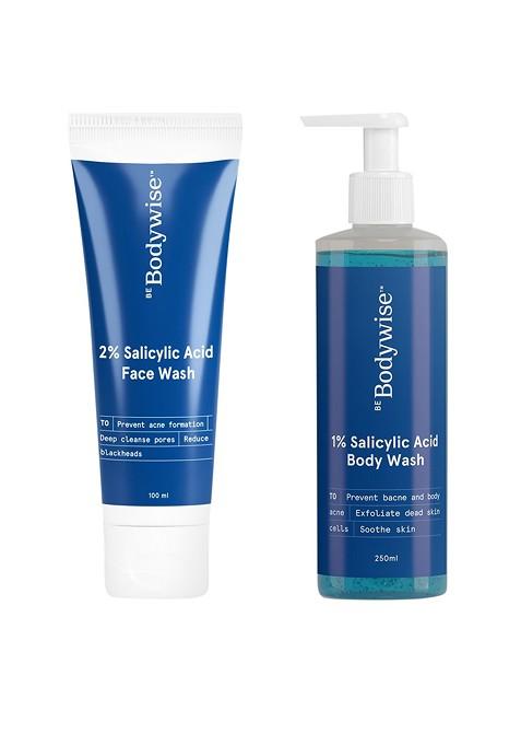 Be Bodywise Salicylic Acid Body Wash 250 Ml Gel Face For Acne Prone Skin 100