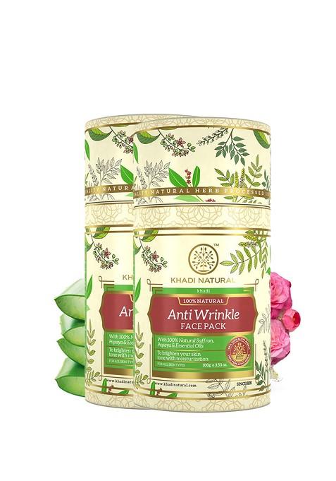 Khadi Natural Set Of 2 Anti Wrinkle Herbal Face Mask 100G Each