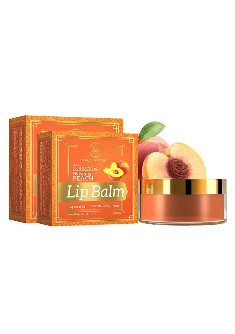 Khadi Natural Set Of 2 Peach Lip Balm 10G - Indya
