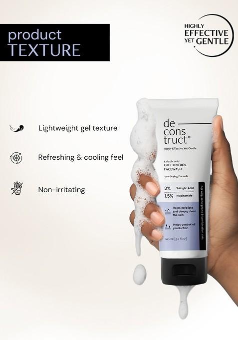 Deconstruct Salicylic Acid Oil Control Non Drying Cooling Face Wash With Niacinamide