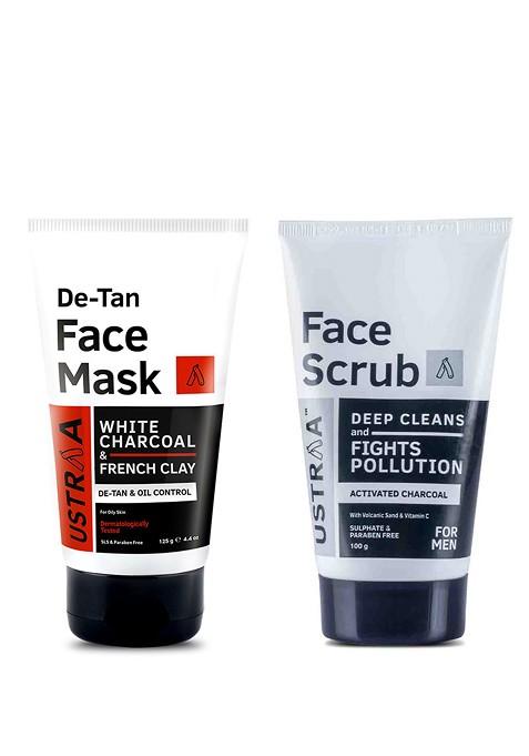 Ustraa De Tan Face Mask Scrub Combo