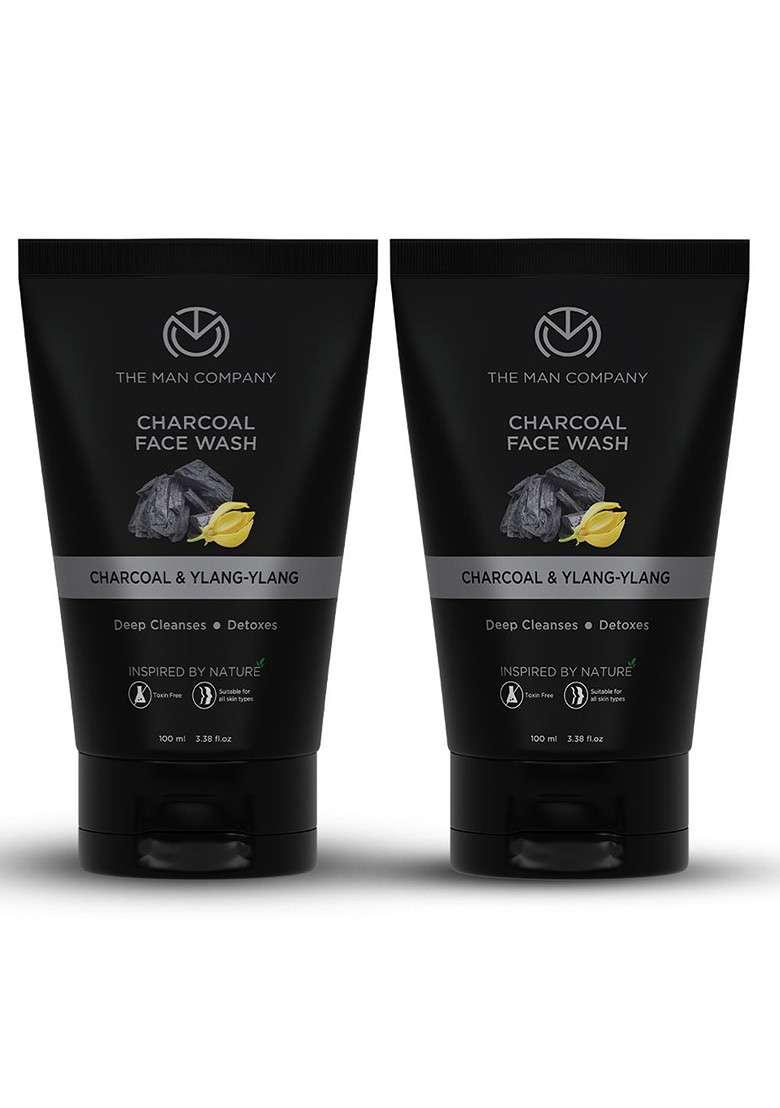 The Man Company Set Of 2 Ylang Argan Charcoal Face Wash - Indya
